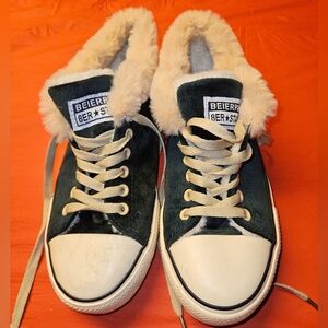 Beierpal 8er Star Plush Faux Fur Lined Sneakers with Cream Laces EUR39 US7.5